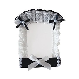Roioiow Lace Bows Photocard Holder Protective Sleeves - Lovely Display Case for Photos, Credit Cards, Student IDs, and More (Black)