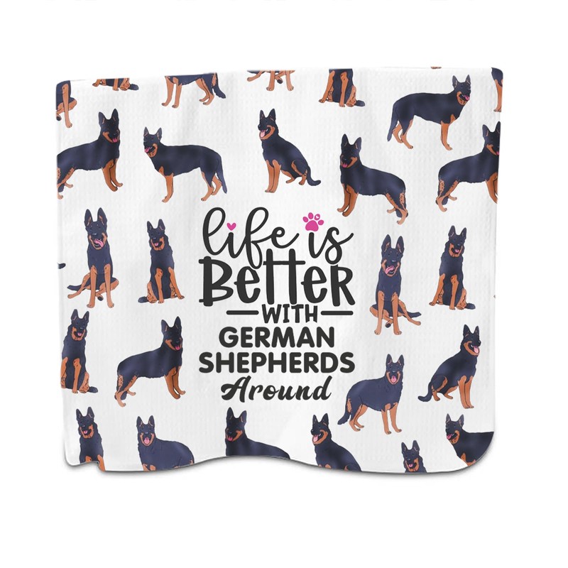 PXTIDY German Shepherd Kitchen Towel Life is Better with German