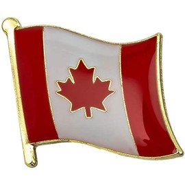 Canada Canadian National Flag Metal Diplomat Enamel Pin Badge Lapel – 1.9cm x 1.6cm – Hard Enamel Red Maple Leaf Lapel Pin – Patriotic Souvenir for Jacket, Hat