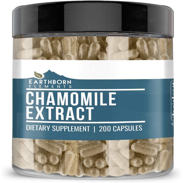 Chamomile Extract (200 Capsules) Concentrated, Pure & Natural with No Fillers, Non-GMO, Made in USA