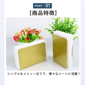 ideamall Menu Stand, Store, Fashionable, Stainless Steel, Tabletop, Gold