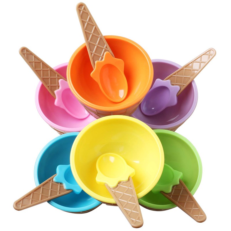 TRIXES Set of 6 Ice Cream Dessert Bowls and Matching
