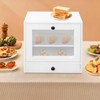YUYFCC Wood Bread Box Modern Countertop Bread Storage Container Bin