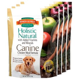 Bench & Field Holistic Natural Adult Dry Dog Food, Chicken Meal and Brown Rice Recipe 6.6 lb Bags (Pack of 4)