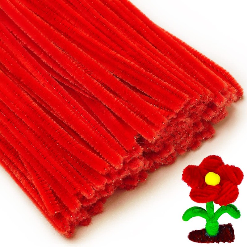 Eppingwin Eppingwin 200pcs Pipe Cleaners, Red Pipe Cleaners Craft Supplies,Chenille