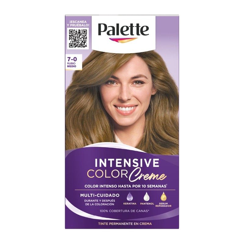 Palette Tinte para cabello Color Creme Rubio Medio 7-0, 50