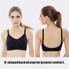 TAGNEFLOR Brasier de Lactancia para Mujer,Paquete de 3,Brasier de Lactancia sin Costuras sin Varillas. Top de Lactancia Bralette (Negro + Gris + Rosa, L)