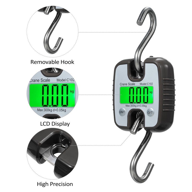 Mini Hook Scale 300kg Portable Water Resistant Industrial Electronic Crane