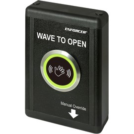Seco-Larm SD-9773-KNEVQ Enforcer Surface-Mount Wave-to-Open Sensor; Manual Override Button; Adjustable Sensor Range up to 6"; LED Illuminated Sensor Area; Aluminum Alloy and ABS Plastic Housing