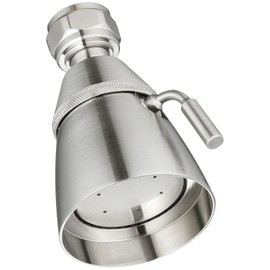 High Flow Shower Head Brushed Nickel, Angle Simple Brass Shower Sprayer, Adjustable Angle & Water Flow, Outdoor Shower Spray Head, Female G 1/2