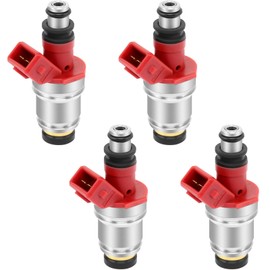 SCITOO 4Pcs 1 Hole Fuel Injectors fit for Nissan for D21 for 1990 1991 1992 1993 1994, for Nissan for Pickup for 1995, 1660086G00 JS21-1 16600-86G10 35-80798I4