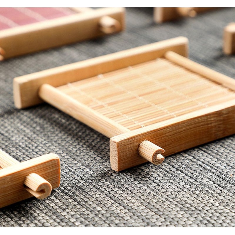 Natiform Bamboo Coasters Set of 4 Stylish Lightweight Tea Holder