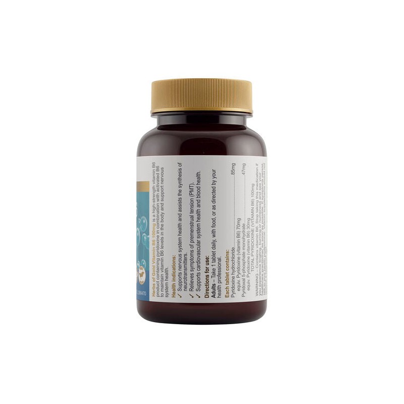 Herbs Of Gold Vitamin B6 100mg 60 Tablets
