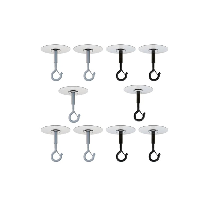 Aufuga No Hole No Drilling Adhesive Ceiling Hooks for Hanging