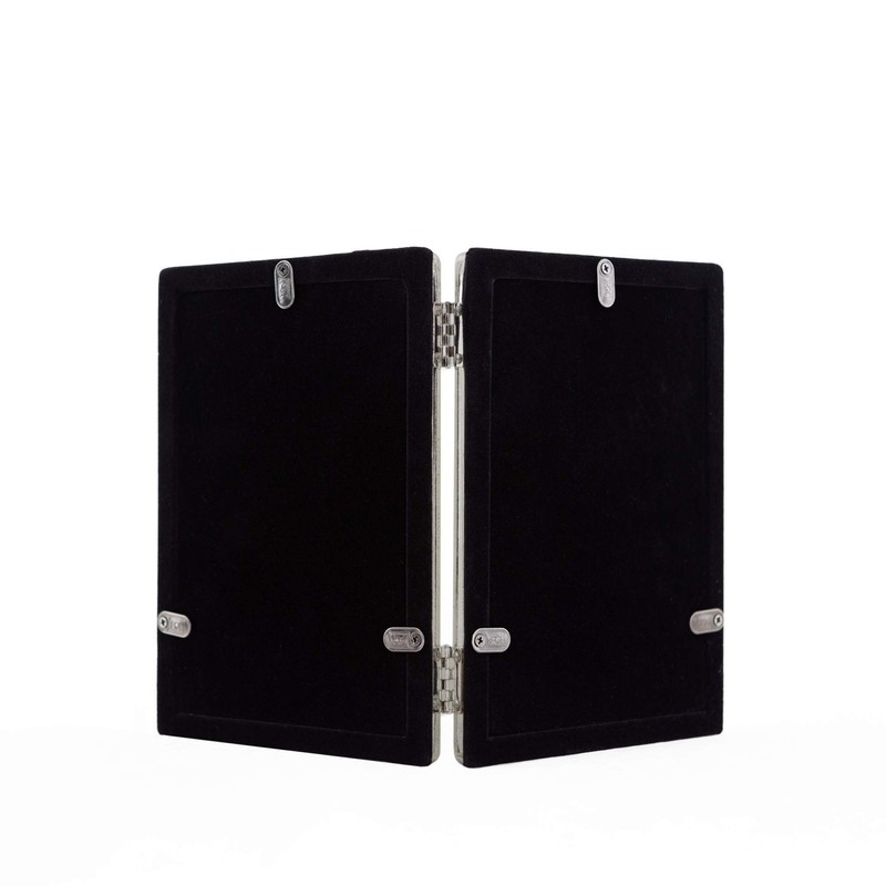 Frametigo Silver Plated Flat Edge Double Photo Frame - Fits