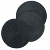 FitLit Round Woven Plcemts Placemats 18cm Dining Table Mats (Black)