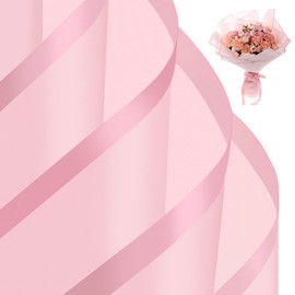 woric 25 Sheets Flower Bouquet Wrapping Paper, Pink Wrapping Paper Waterproof Floral Wrapping Paper Florist Supplies for Wedding Easter Mother's Day Party Gift Box Packaging DIY Crafts