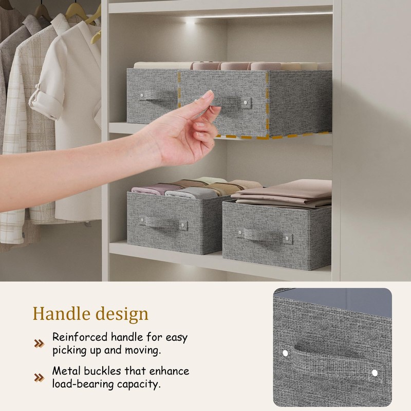 ENUMAIL Collapsible Storage Boxes, Fabric Cloth Organizer Baskets, Cube Bins
