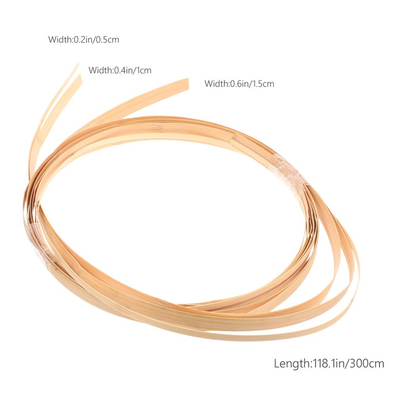 FOMIYES Bamboo Rattan 3 Rolls Bamboo Strips Thin Flat Reed