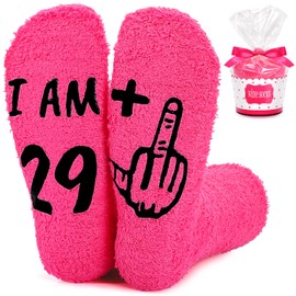 Teniinet Funny 30th Birthday Gift Ideas for Her - Unique & Thoughtful Presents for Women, Special Socks to Celebrate Turning 30(Pink)