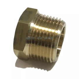 PRO-EDGE INDUSTRIAL BRASS CORED HEX PLUG MALE 3/4  NPT THREADS PIPE FITTING AIR WATER BOAT