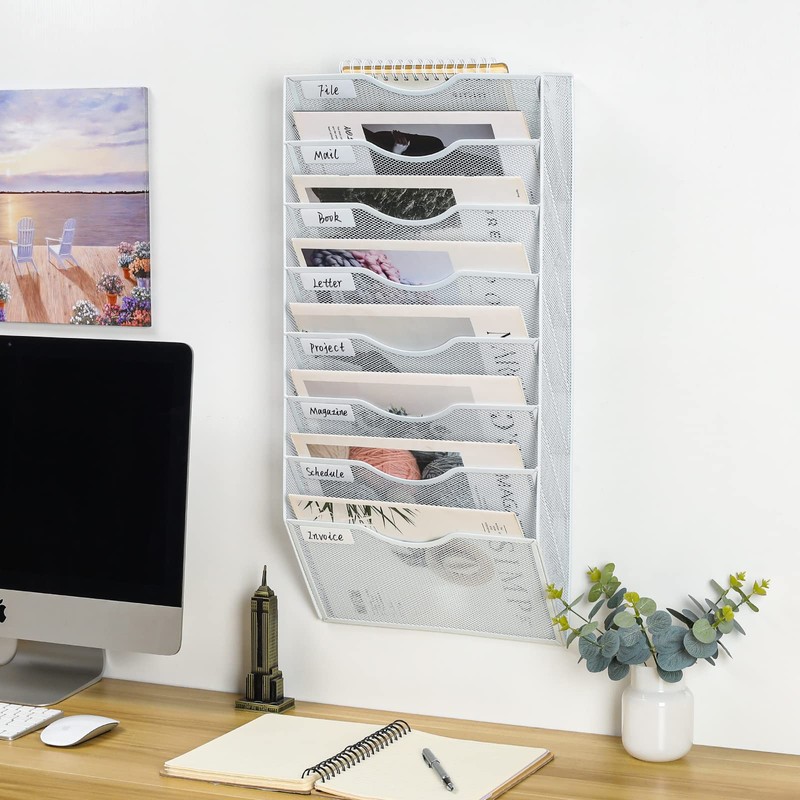 PAG Hanging Wall File Holder Organizer Mail Sorter Literature Rack