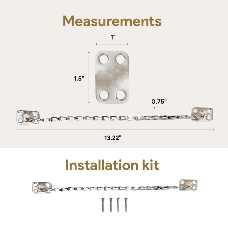 Mega Handles - Transom Door Chain - Polished Chrome