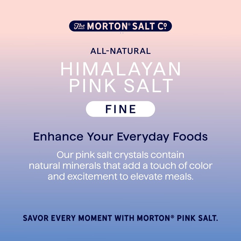 Morton All-Natural Himalayan Pink Salt, Fine, (17.6 oz), 2-Pack, Perfect