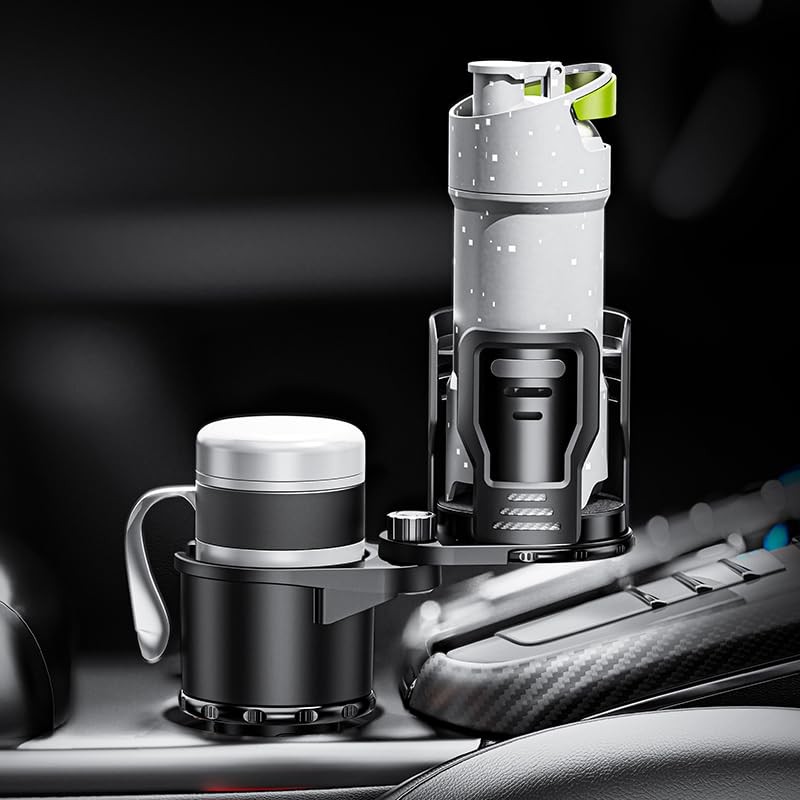 Upgrade Dual Cup Holder Expander, 2 in 1 Multifunction Cup