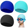 3 Pieces Elastic Swim Caps Comfortable Fabric Swimming Hat Lightweight