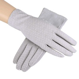 Euyqs UV Protection Gloves, Women's Gloves, Summer, Sunscreen, Smartphone Compatible, Anti-Slip, Cotton, Driving, Driving Gloves, #2 grey