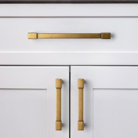 Goo-Ki 6 Pack 3 in（76mm） Hole Center Cabinet Pulls Antique Brass Zinc Alloy Kitchen Drawer Pulls Drawer Handles 2365-GT-76