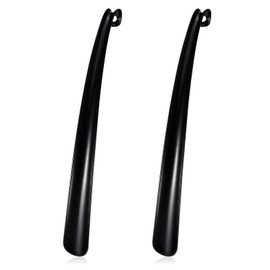 FdcZeyxior 2 PCS Shoe Horn Long Handle, 17" Long Shoe Horn Plastic Shoes Horns Black Shoehorn Boot Shoes Helper for Men Women Kids Seniors