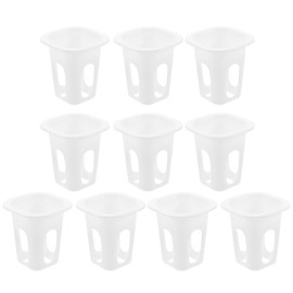 Cabilock 50pcs Mesh Netted Pots Square Pots Hydroponic Nursery Pots Soilless Culture Cup Pots for Plants Flower Pots Hydroponic Vegetables Pots Anti-Scratch White Fish Dish