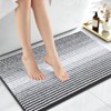 OLANLY Small Bathroom Rugs 24x16, Chenille Striped Bath Rugs, Dark