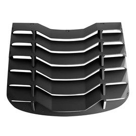 IKON MOTORSPORTS Rear Window Louver Compatible with 2024-2025 Ford Mustang 7th Gen S650 Coupe 2-Door, IKON Style ABS Plastic Matte Black Back Windshield Sun Shade Cover Vent
