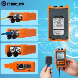 4 in 1 Function Fiber Optic Tester Portable Optical Power Meter (FC/SC/ST) & VFL 2mw Visual Fault Locator & LED & RJ45 Network Test, OPM & VFL, Range: (-70) dBm ~ (+6) dBm，2pcs