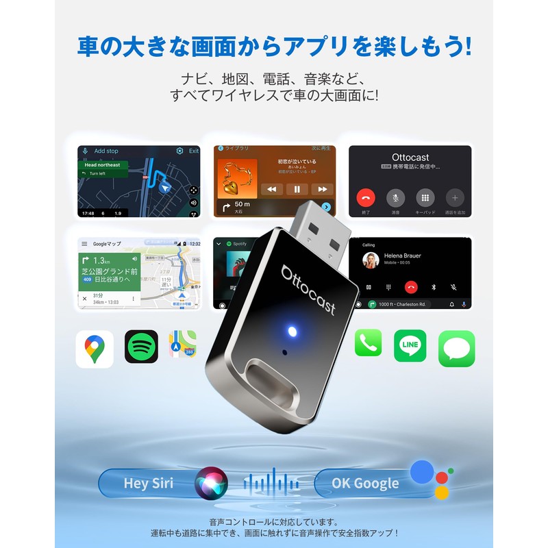 OTTOCAST MINI 2025 Latest Wireless, CarPlay & Android Auto Adapter,