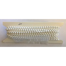 N C MORIN 20ft. White Plastic #10 Chain - with 4 Connectors - Blind Beaded Ball Chain