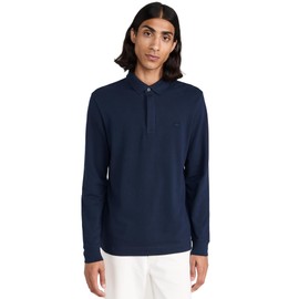 Lacoste Men's Long Sleeve Paris Polo, Navy Blue, L