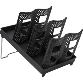 EHERDM Disposable Paper Cup Holder with 3 Compartments Collapsible Coffee Cup and Lid Dispenser Countertop Storage Organizer for Kitchen Restaurant Breakroom Double Rows