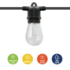 Westinghouse 36' Solar Powered LED Color Changing String Light Set, 15 Bulbs wit