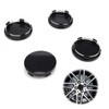 0XBIT Hub Caps, 60 mm, Pack of 4 Black Wheel