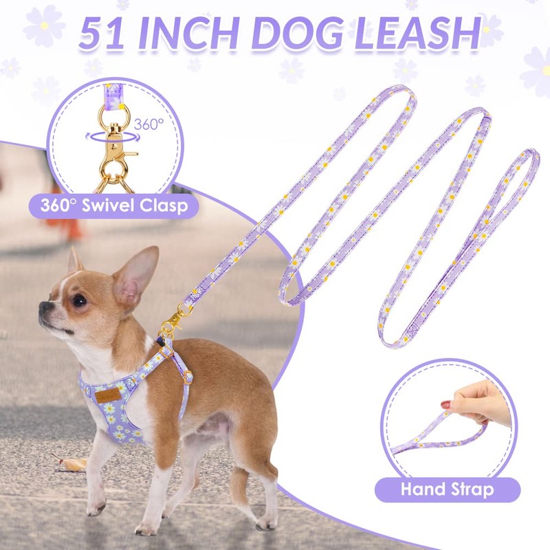 Lukovee Puppy Harness and Leash Set, No Pull Lightweight Soft
