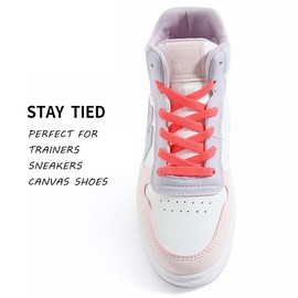 VSUDO 54" Flat Salmon Pink Shoe Laces for Sneakers, Shoelaces for Sneakers, Replacements Shoe Strings for Women or Men (1 Pair-Salmon Pink-137CM)