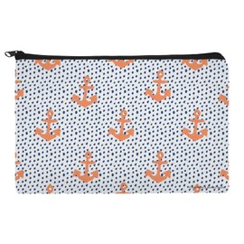 Anchors and Dots Sailing Pattern Makeup Cosmetic Bag Organizer Pouch