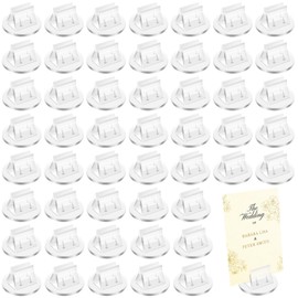 BLMHTWO 50 Pcs Card Stands Acrylic Card Stands Table Sign Holder Stand
