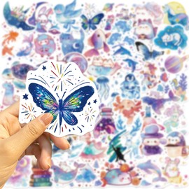 50Pcs Fantasy Anime Stickers for Water Bottles, Waterproof Graffiti Animal Stickers for Laptop Suitcase Guitar Scrapbook Kindle, Cute Aesthetic Decals Packs for Kids and Adults