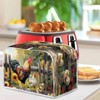 JEOCODY Sunflower Rooster Toaster Oven Covers for Kitchen Polyester Fabric