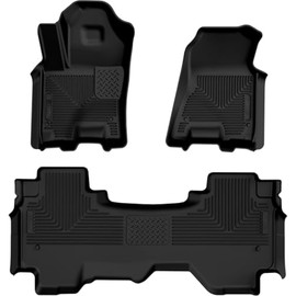 Husky Liners Weatherbeater Floor Mats | Fits 2025 Dodge Ram 1500 Quad Cab | Front & 2nd Row, 3-pc Black - 94571
